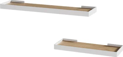 Produktbild von Wandregal Vicco Erni Weiß/Goldkraft Eiche 60 x 3 cm 2er-Set, Model 54232