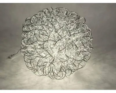 Produktbild von LED Deko Kugellampe, Leuchte DRAHT D.  30cm silber Metall Formano