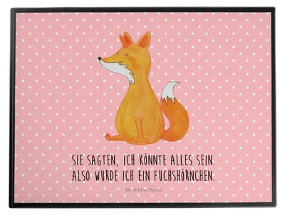 Produktbild von Mr. & Mrs. Panda schreibauflage Einhorn Fuchs - Rot Pastell - Geschenk, Fuchshörnchen, tischschutz, tischauflagen, Füchse, schreibtischunterlagen, Unicorns, Unicorn