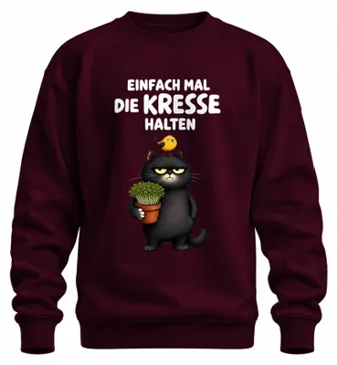Imagen del producto de Sudadera con estampado de perejil, diseño llamativo, sarcástico, color burdeos, talla XXL
