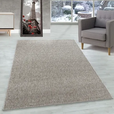 Zdjęcie produktu dla Nowoczesny dywan z krótkim włosiem o subtelnej strukturze – prosty i stylowy do salonu i sypialni,Rozmiar: 160 x 230 cm, Kolor: Beżowy