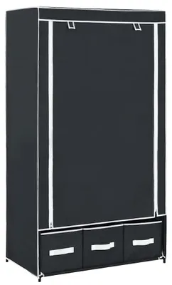 Obrázek produktu pro vidaXL Šatní skříň černá 87 x 49 x 159 cm Látka