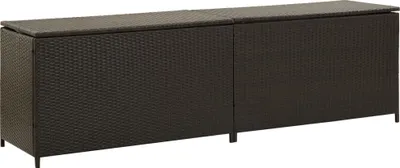Produktbild von The Living Store Gartenbox Poly Rattan 200x50x60 cm Braun