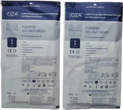 Produktbild von Sterile, puderfreie Latex-OP-Handschuhe JOZA Größe M – 1 Paar, ideal für präzise chirurgische Anwendungen