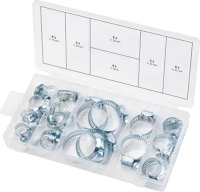 Produktbild von KS Tools 970.0070, Schraubklemme (Schneckengetriebe), Metall, Aufbewahrungsbehälter aus Plastik, 4 cm, 300 g