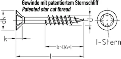 Produktbild von 100 Stück JD Plus Universalschraube Senkkopf, I25, A2 3788/000/02 5x60