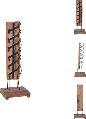 Produktbild von vidaXL Weinständer für 6 Flaschen 35x35x100 cm Massivholz Teak - Weinregale