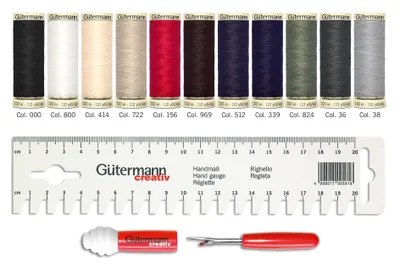 Produktbild von Gütermann Nähfaden-Set Allesnäher mit Handmaß und Seam-fix mini 11x100m
