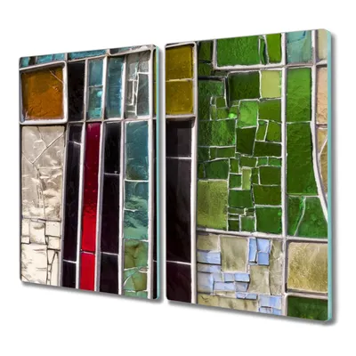 Produktbild von Coloray Hackbrett Kochplattenabdeckung Herdabdeckplatte 2x30x52 cm Schneidebrett Küchenbrett - farbiges Glas