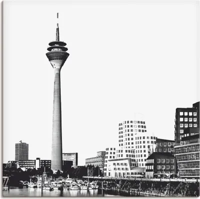 Produktbild von ARTland Leinwandbild Düsseldorf Collage Skyline 15 Größe: 40x40 cm