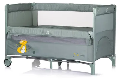 Productafbeelding van Chipolino Reisbed Relax, 2 niveaus, voorzijde neerklapbaar, zij-ingang, tas in lichtgroen
