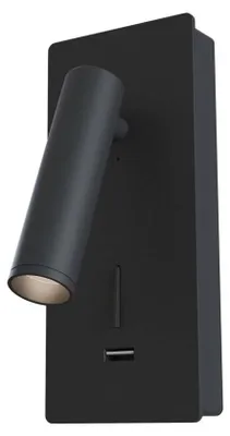 Image de Maytoni Applique Mirax Liseuse avec interrupteur + USB orientable noir C041WL-L3B3K