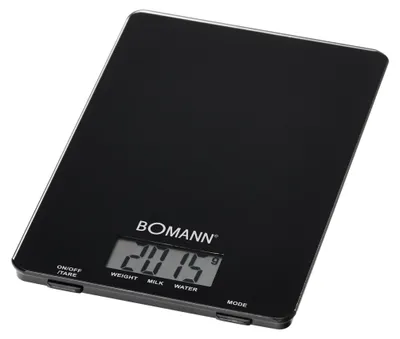 Zdjęcie produktu dla Bomann KW 1515 CB, Elektroniczna waga kuchenna, 5 kg, 1 g, Czarny, Szkło, Blat