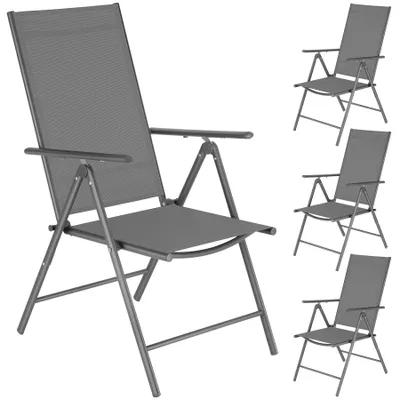 Obrázek produktu pro Skládací zahradní židle tectake® s nastavitelným opěradlem, síťovina