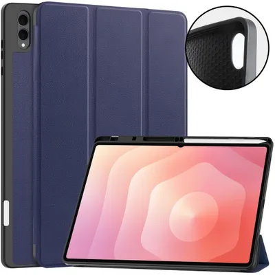 Produktbild von Samsung Galaxy Tab S12 Ultra Hülle - Coverup Tri-Fold Ständer Klapphülle mit Schlaf/Wach-Funktion und Stylushalter - Blau