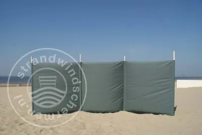 Image de Brise-vent de plage, protection visuelle, 4 m, gris uni (avec teinte verte), brise-vent en Polyacrylique - 4 m Brise-vent de camping
