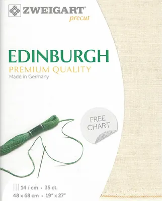 Obrázek produktu pro Počítací látka EDINBURGH Zweigart Precut 35 ct. 3217 Barva 99 světle béžová, vyšívací látka ze 100% lnu pro vyšívání 48x68 cm