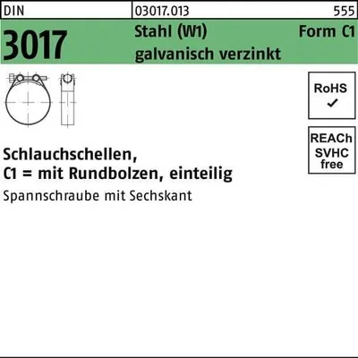 Produktbild von Reyher  Schlauchschellen DIN 3017 St. C1 91- 97/25 W1 (25 Stück)