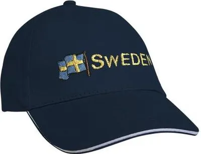 Produktbild von Baseballcap mit Einstickung Fahne Flagge Sweden Schweden 68020 versch. Farben Color - Navy