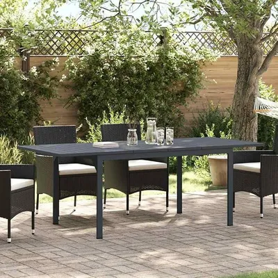 Produktbild von Ausziehbarer Gartentisch Stahl Anthrazit 210x90x73 cm | Klappbar, wetterbeständig, rechteckig, platzsparend, für Terrasse und Garten