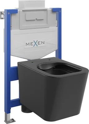 Produktbild von Mexen WC-Unterputzmontageset Felix XS-U Rahmen mit WC Teo, Schwarz matt - 6853385XX85