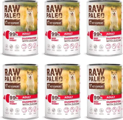 Immagine prodotto di Mokra karma dla psa Raw Paleo Beef&Rabbit Adult Can 6 x 400g