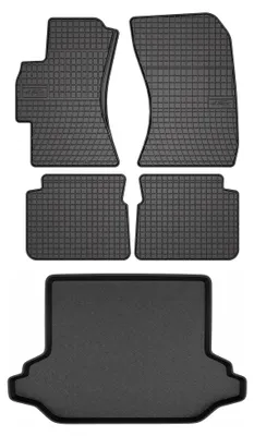 Zdjęcie produktu dla Dywaniki gumowe + mata bagażnika do Subaru Legacy V 2009-2014 (kombi) – czarne, dopasowane – Wielganizator SolidPRO