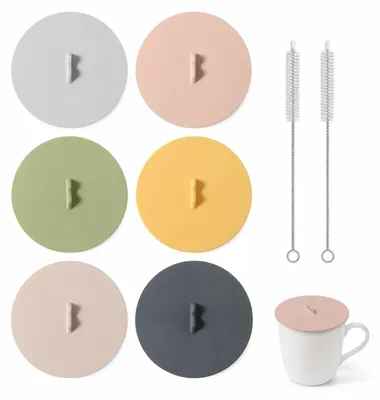 6 Silikon-Deckel für Gläser, 10 cm, spülmaschinengeeignet