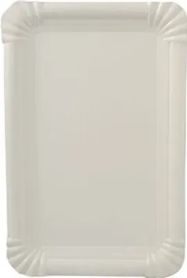 Produktbild von 1000 tradingbay24 Teller, Pappe [ff] eckig 13 cm x 20 cm weiss extra stark tbU95388 Einewgteller Pappteller stabil