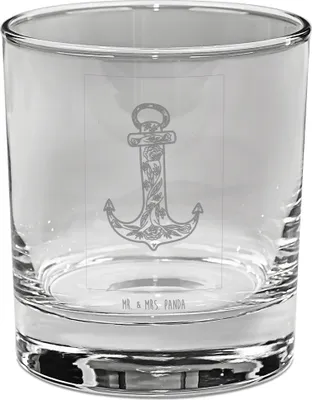 Produktbild von Mr. & Mrs. Panda Glas Anker Blau - Transparent - Geschenk, Gute Laune, Trinkglas, Gin, Longdrinkglas, Tumbler, Cocktailglas