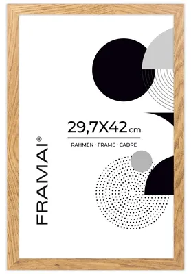 Produktbild von Eichenfarber Bilderrahmen 29,7 x 42 cm A3-Rahmen für Poster und Fotos FRAMAI®