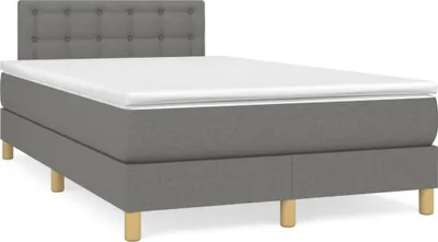 Produktbild von vidaXL Boxspringbett mit Matratze Dunkelgrau 120x200 cm Stoff