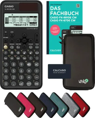 Produktbild von Casio fx-991DE CW inkl. Schutztasche Schwarz & Fachbuch (160 Seiten, DIN A5) – Wissenschaftlicher Rechner – Smart Set
