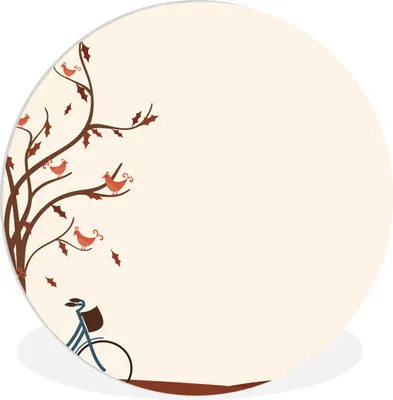 Produktbild von MuchoWow® Rundes Wandbild - Runde Bilder Herbst - Illustration - Baum Ø 60 cm Kreis Wanddekoration Kunststoff - Wandkreis - Wandschmuck - Wand Kreis - Das Schlafzimmer - Die Bilder - Wandmalerei - Kunst für das Haus - das Plastik