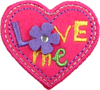 1 Applikation, Aufnäher, Motiv Herz LOVE ME