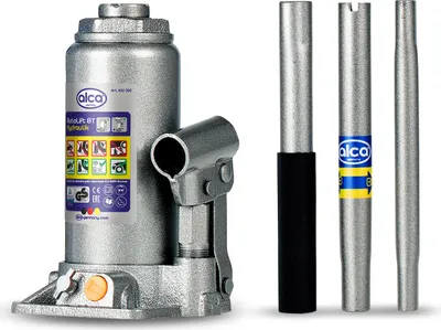 Produktbild von alca® Hydraulischer Wagenheber 8t I Stempelheber & Unterstellheber aus Stahl I für Auto, Motorrad, PKW & Werkstatt I Hubhöhe 185-355 mm I &