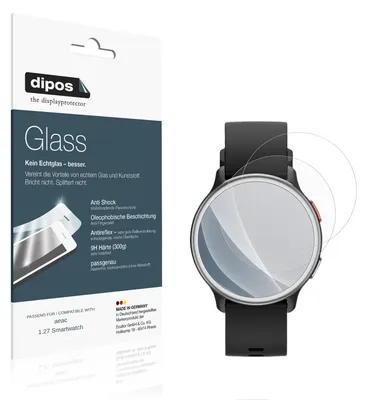 Immagine prodotto di 2x Pellicola Protettiva per aeac 1.27 Smartwatch Protezione opaco Vetro Flessibile 9H dipos