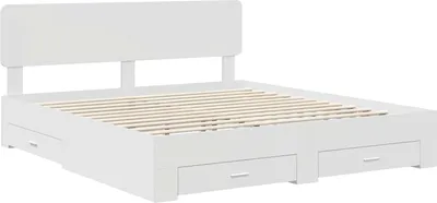 Obrázek produktu pro vidaXL Rám postele se zásuvkami bílý 180 x 200 cm materiál na bázi dřeva