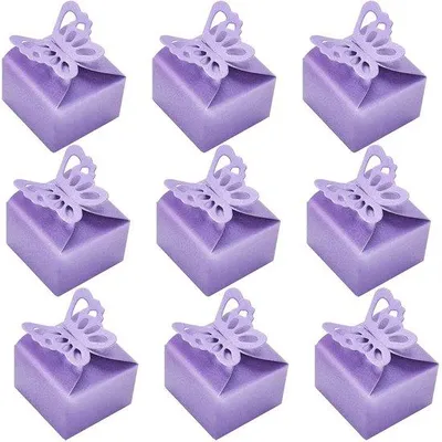 Produktbild von Schachteln für Süßigkeiten, Hochzeit, 50 Stück, kleine Geschenkboxen, Hochzeit, Gastgeschenkboxen, Schmetterlinge, Gastgeschenke
