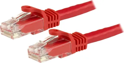 Image de StarTech.com 1m Cat6 Gigabit Patch Cable - RJ45 UTP Network Cable with Protective Sleeve - Cat 6 Cable - Red - Patch Cable - RJ-45 (M) to RJ-45 (M) - 1 m - UTP - CAT 6 - sans crochets - Red