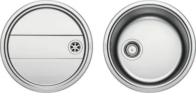 Image de Blanco Evier rond, Blancorondoset 46 x 39 cm, avec égouttoir, inox avec finition brossée