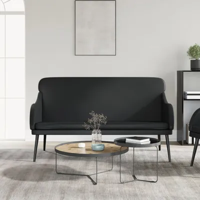 Obrázok produktu pre 2024 Moderná lavica čierna 110x76x80 cm Imitácia kože 784147