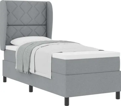 Obrázok produktu pre vidaXL Skriňová posteľ s čelom svetlosivá 80 x 200 cm látka