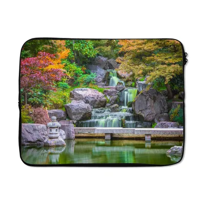 Produktbild von MuchoWow® Laptop Hülle 17 Zoll Laptoptasche Steine - Wasser - Bäume - Japanisch - Botanisch - Zipper - Schutzabdeckung