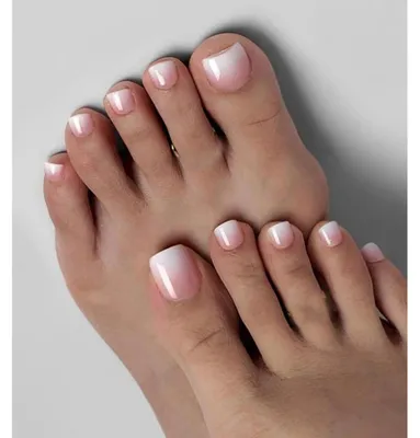 Produktbild von Künstliche Zehennägel zum Aufkleben Kurz Rosa Ombre Weiß Pink Verlauf 120 Stück mit Kleber