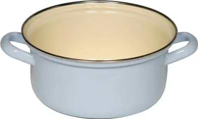 Image de Riess Casserole avec bord chromé Ø18cm 1,6L bleu pastel émail