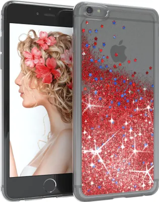 Produktbild von EAZY CASE - Glitzer Hülle kompatibel mit Apple iPhone 6 / 6S Glitzer Schutzhülle, Soft Case, Backcover Transparent mit Motiv
