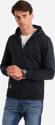 Zdjęcie produktu dla Ombre Clothing Bluza męska rozpinana z kapturem Agoina czarna L