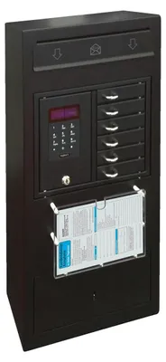 Produktbild von Für die kontaktlose Schlüsselübergabe inkl elektronischem Tresor für separat aufbewahrte Schlüssel, Maße: 850 x 400 x 180 mm (H x B x T), Gewicht: 31 kg, Schwarz, Verpackungseinheit: 1 STK