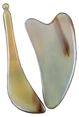 Produktbild von Yakhorn Schabemassagegerät, 2 Stück, Gesichtsmassageplatte mit ergonomischem Design